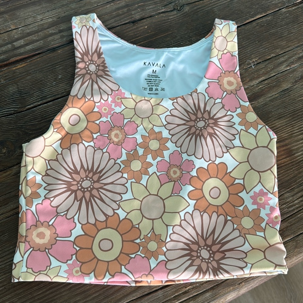 Kavala Collective Flower Power Coral Seseh Sports Bra
